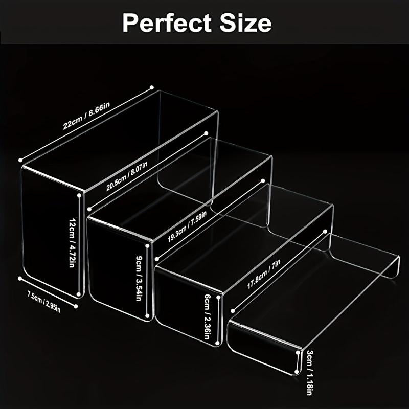 4-Layer Clear Acrylic Display Stand for Desserts Dolls Cosmetics Collectibles