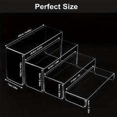 4-Layer Clear Acrylic Display Stand for Desserts Dolls Cosmetics Collectibles