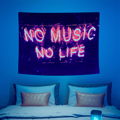 Fluorescent Tapestry Peach Skin Velvet UV Light Wall Hanging