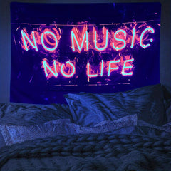 Fluorescent Tapestry Peach Skin Velvet UV Light Wall Hanging