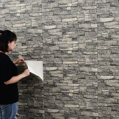 10pcs Self Adhesive 3D Wallpapers Retro Decor For Living Room Wall Tile Stickers
