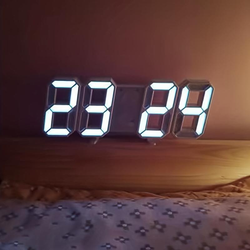 3D Digital Clock LED Electronic Hanging Clock with Mute Stereo Alarm