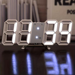 3D Digital Clock LED Electronic Hanging Clock with Mute Stereo Alarm