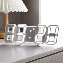 3D Digital Clock LED Electronic Hanging Clock with Mute Stereo Alarm