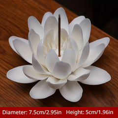 Ceramic Lotus Incense Burner Holder for Home Decor