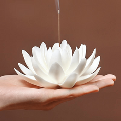 Ceramic Lotus Incense Burner Holder for Home Decor