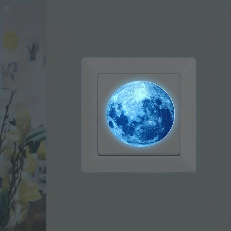 9pcs Luminous Moon Switch Stickers - Glow-in-the-Dark Decorations