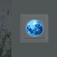 9pcs Luminous Moon Switch Stickers - Glow-in-the-Dark Decorations