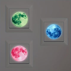 9pcs Luminous Moon Switch Stickers - Glow-in-the-Dark Decorations