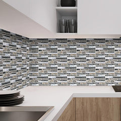 9pcs Self adhesive Tile Sticker Kitchen Bathroom Living Room Wall Sticker