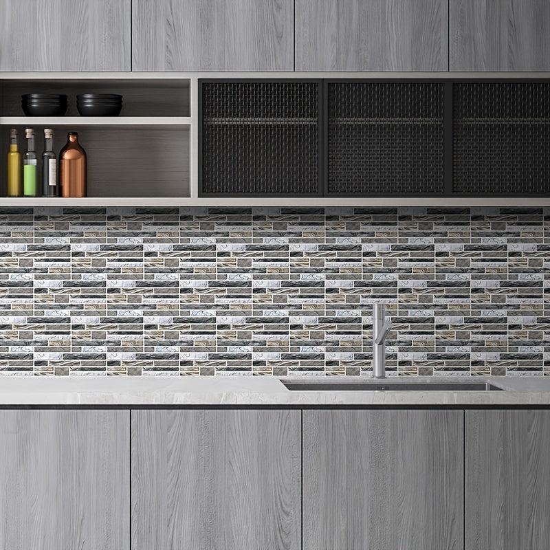 9pcs Self adhesive Tile Sticker Kitchen Bathroom Living Room Wall Sticker