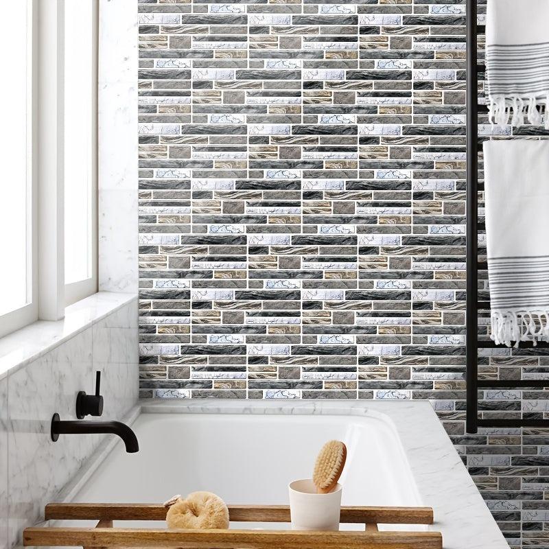 9pcs Self adhesive Tile Sticker Kitchen Bathroom Living Room Wall Sticker