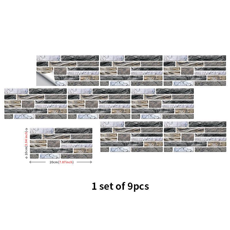 9pcs Self adhesive Tile Sticker Kitchen Bathroom Living Room Wall Sticker