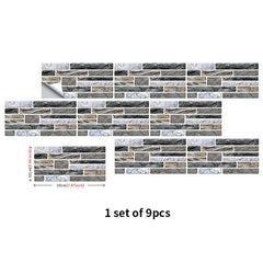 9pcs Self adhesive Tile Sticker Kitchen Bathroom Living Room Wall Sticker