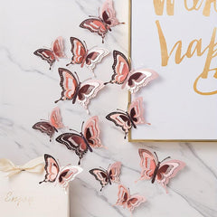 3D Metal Wings Butterfly Wall Sticker Home Decor