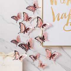 3D Metal Wings Butterfly Wall Sticker Home Decor