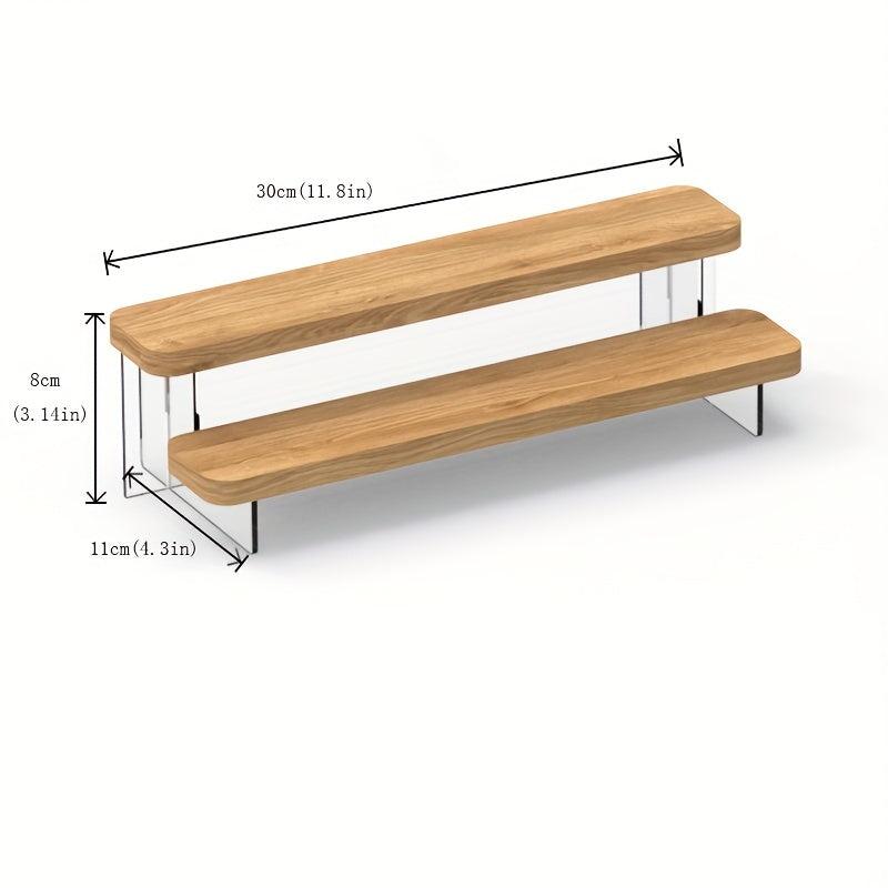 Wooden Acrylic Display Riser Shelf Hand-operated Model Ladder Storage Rack