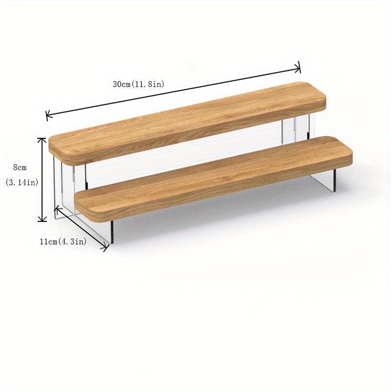 Wooden Acrylic Display Riser Shelf Hand-operated Model Ladder Storage Rack