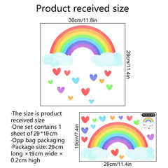 Rainbow Clouds Love Hearts Luminous Wall Stickers Self Adhesive Decorations