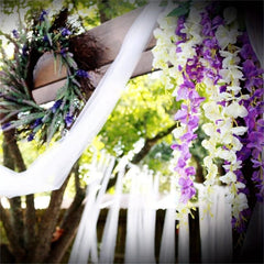 6pcs 3.75ft Artificial Rattan Tower Hanging Wreath Silk Flower Rope Decoration