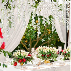 6pcs 3.75ft Artificial Rattan Tower Hanging Wreath Silk Flower Rope Decoration