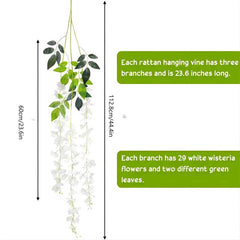 6pcs 3.75ft Artificial Rattan Tower Hanging Wreath Silk Flower Rope Decoration