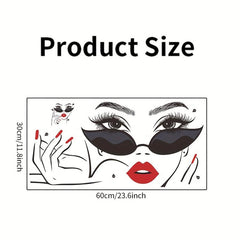 Eyelash Red Lips Wall Sticker Beauty Salon Bedroom Living Room Decoration