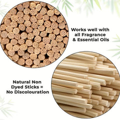 50pcs Natural Rattan Reed Diffuser Sticks Essential Aroma Refills 24cm X 3mm