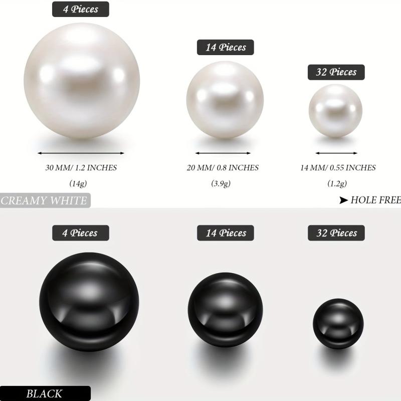 40pcs Floating Pearls Assorted Sizes Vase Decor with Transparent Water Gel Beads
