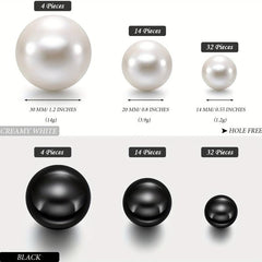 40pcs Floating Pearls Assorted Sizes Vase Decor with Transparent Water Gel Beads