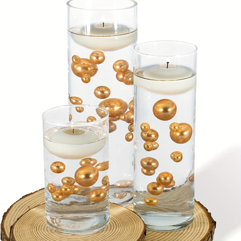 40pcs Floating Pearls Assorted Sizes Vase Decor with Transparent Water Gel Beads