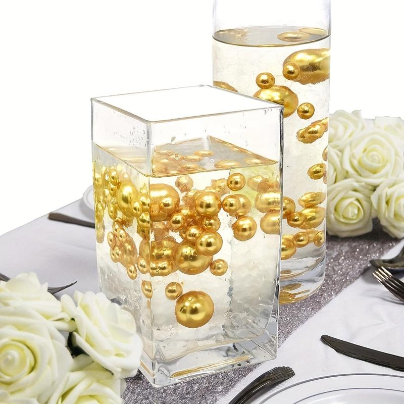 40pcs Floating Pearls Assorted Sizes Vase Decor with Transparent Water Gel Beads