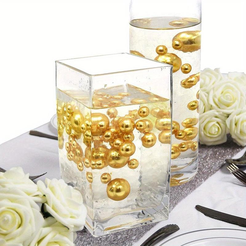 40pcs Floating Pearls Assorted Sizes Vase Decor with Transparent Water Gel Beads