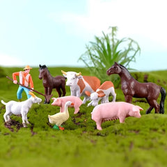 6pcs Cow Farm Micro Landscape Ornaments DIY Animal Garden Decoration Bonsai