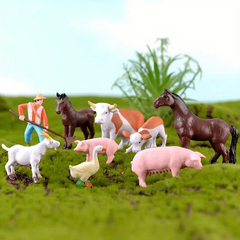 6pcs Cow Farm Micro Landscape Ornaments DIY Animal Garden Decoration Bonsai