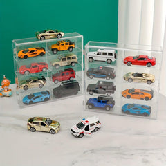 1/64 Scale Toy Cars Acrylic Display Case 8 Compartments Clear Storage
