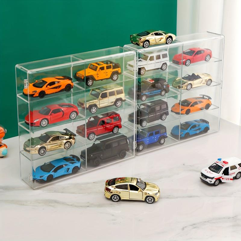 1/64 Scale Toy Cars Acrylic Display Case 8 Compartments Clear Storage