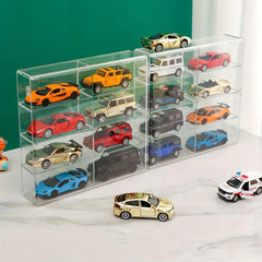 1/64 Scale Toy Cars Acrylic Display Case 8 Compartments Clear Storage