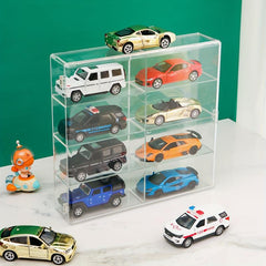 1/64 Scale Toy Cars Acrylic Display Case 8 Compartments Clear Storage