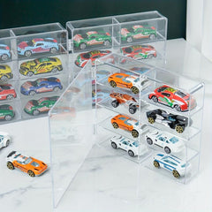 1/64 Scale Toy Cars Acrylic Display Case 8 Compartments Clear Storage