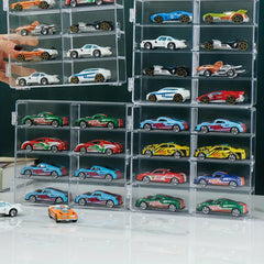 1/64 Scale Toy Cars Acrylic Display Case 8 Compartments Clear Storage