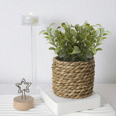 Artificial Rattan Woven Potted Plant for Home Office Bathroom Decor