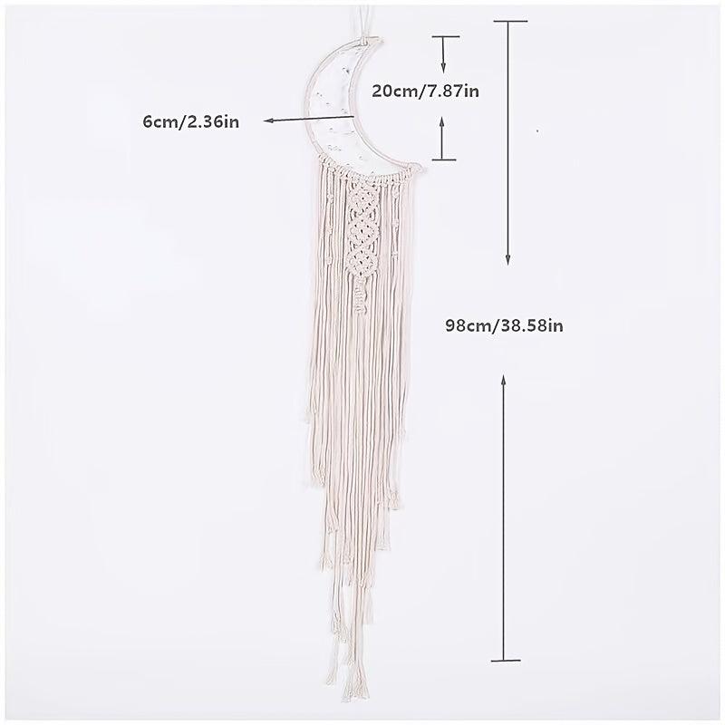 Woven Cotton Dream Catchers Wall Hanging Decor Beige Moon