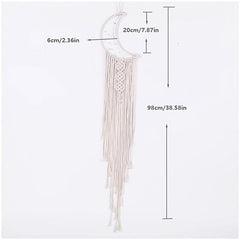 Woven Cotton Dream Catchers Wall Hanging Decor Beige Moon