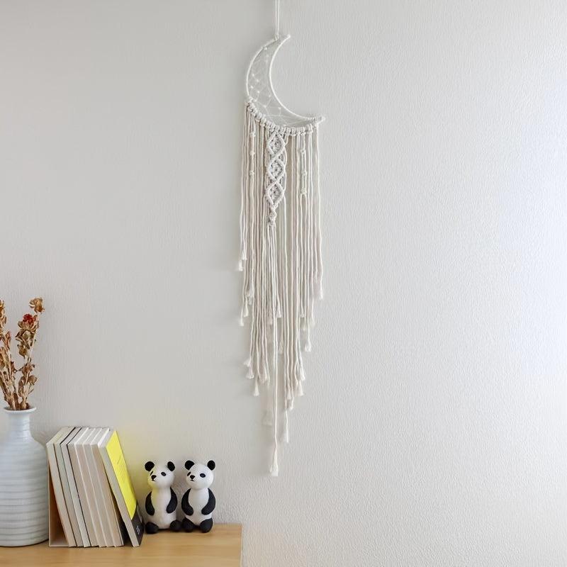 Woven Cotton Dream Catchers Wall Hanging Decor Beige Moon