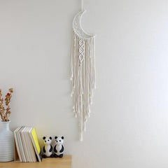 Woven Cotton Dream Catchers Wall Hanging Decor Beige Moon
