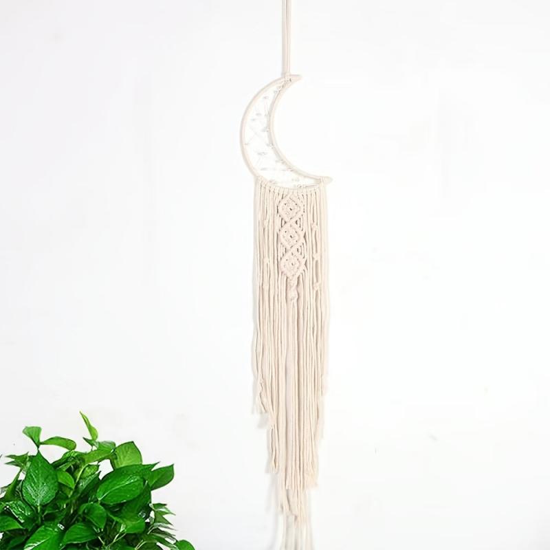 Woven Cotton Dream Catchers Wall Hanging Decor Beige Moon