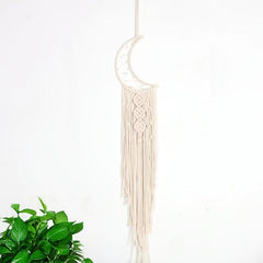 Woven Cotton Dream Catchers Wall Hanging Decor Beige Moon