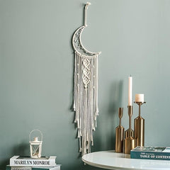 Woven Cotton Dream Catchers Wall Hanging Decor Beige Moon