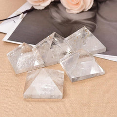 Natural Clear Quartz Pyramid Healing Stones Chakra Reiki Crystal